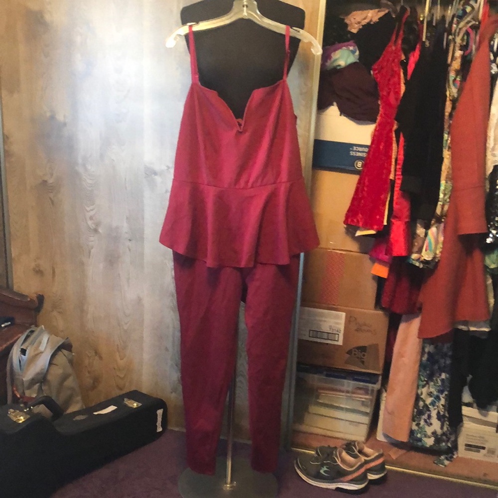 Charlotte Russe Red Plus Size Jumpsuit